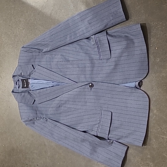 MADEWELL YARN DYED PINSTRIPE BLUE BLAZER - Picture 6 of 12